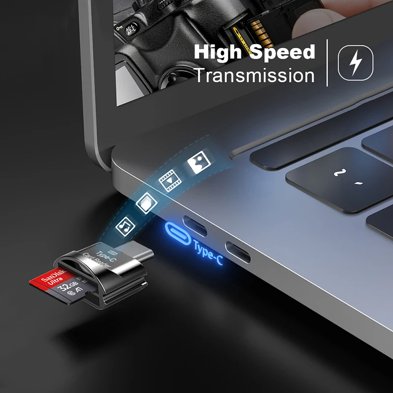 ประเภท C ถึง Microsd TF อะแดปเตอร์ OTG Smart Memory Card Reader Type-C Micro USB To Micro-SD Adapter สําหรับ PC/Mac