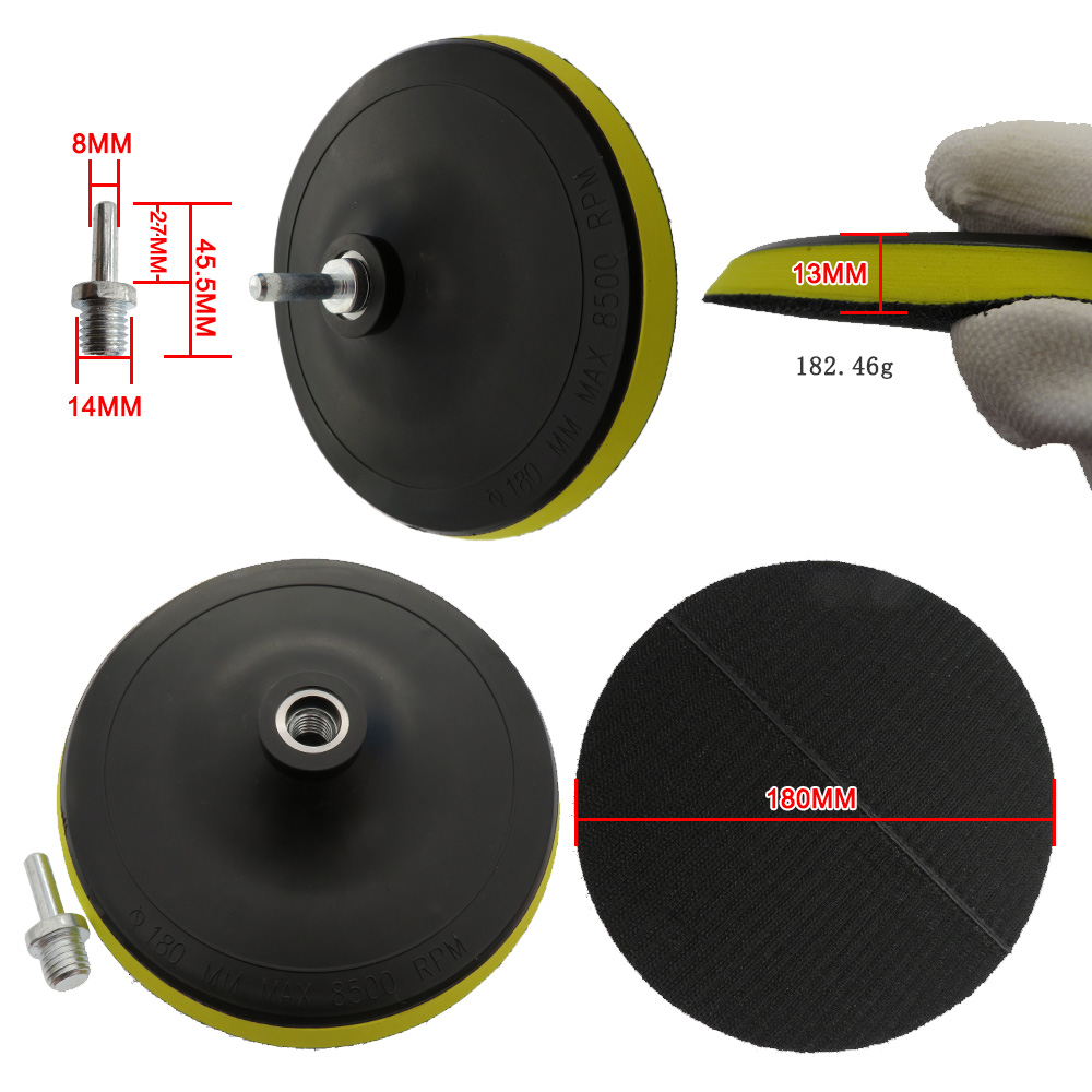 7 Chiếc Đệm Phồng Miếng Lót Bộ Chủ Đề 4/5/6/7Inch Xe Ô Tô Tự Động Sửa Chữa Đánh Bóng Bộ dành Cho Xe Máy Đánh Bóng + Mũi Khoan, Bộ Chuyển Đổi Dụng Cụ Điện Phụ Kiện