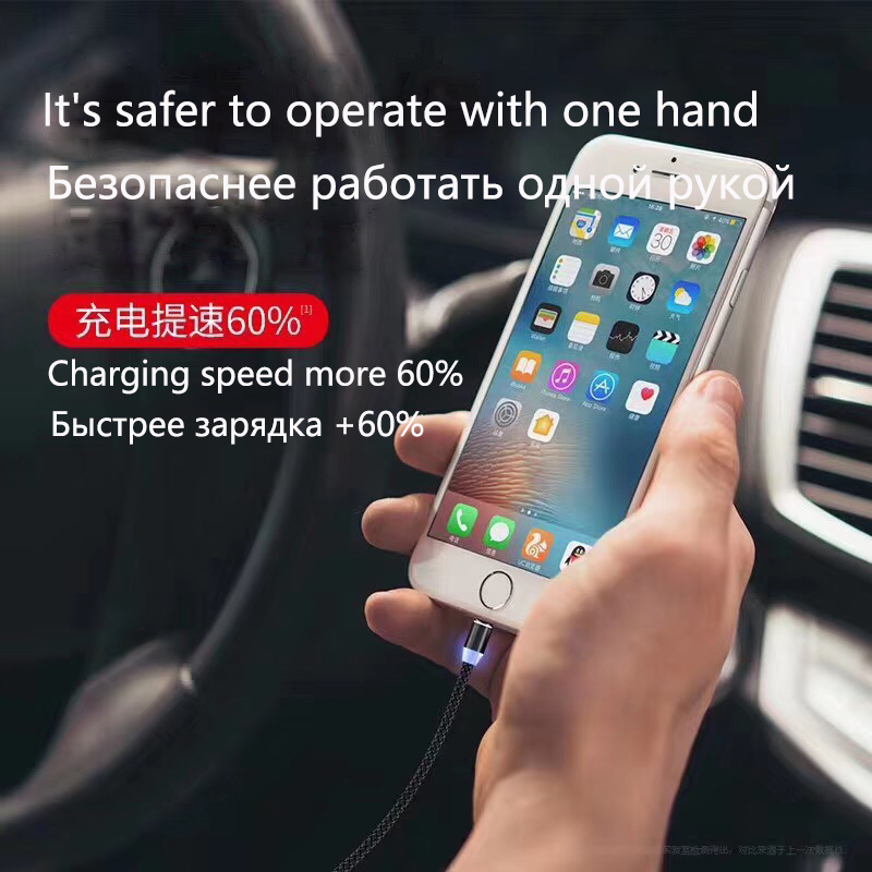 Magnetisches USB-Kabel, schnelles Aufladen, Typ C, Micro-Lightning-Kabel, Magnet-Ladegerät, Datenladung, USB-Handykabel, USB-Kabel, 1 m, 2 m