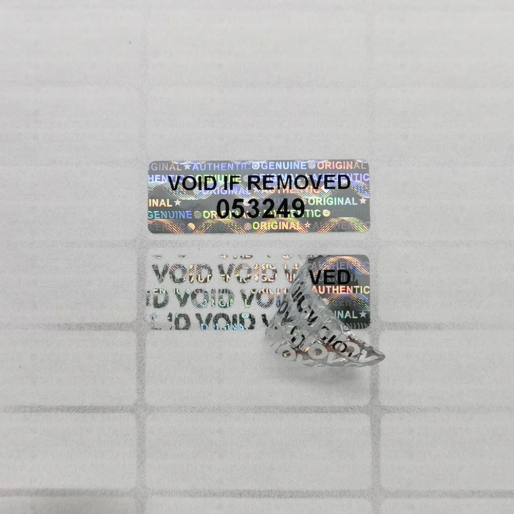 Tamper-Proof Holographic ความปลอดภัยป้าย,Void ซีลรับประกันสติกเกอร์เลเซอร์,โลโก้ที่กำหนดเอง