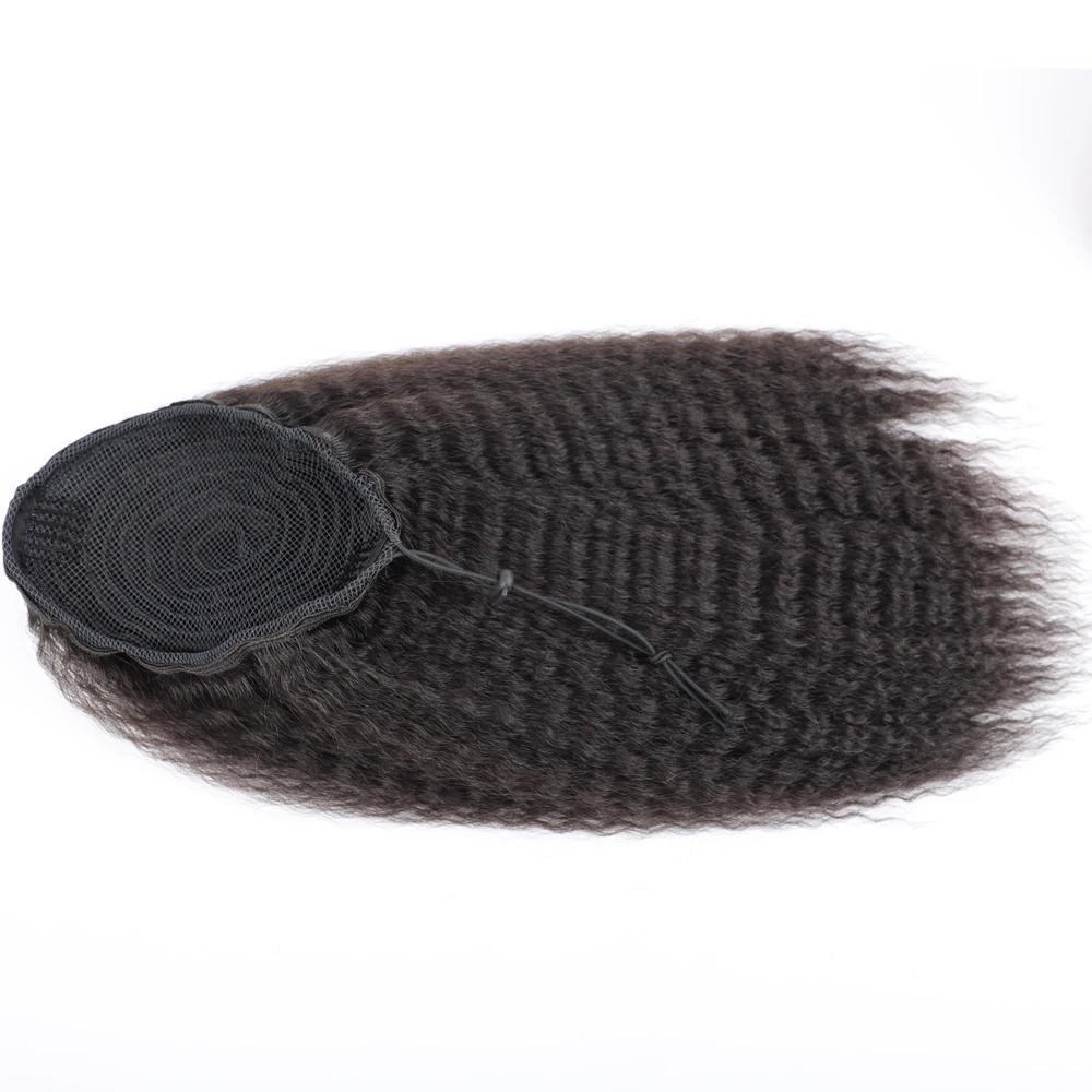 Faux cordon synthétique queue de cheval Extension de cheveux élastique pour les femmes crépus bouclés queue de cheval cheveux synthétiques haute bouffée Afro postiche