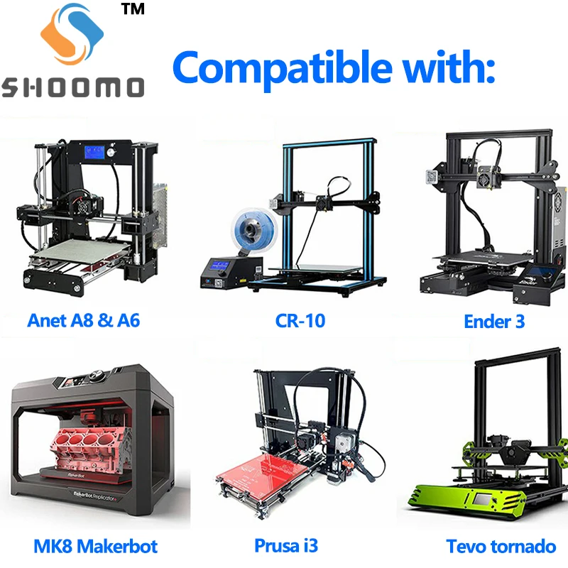 SHOOMO 3D Máy In Máy Đùn Bằng Đồng Vòi Phun Đầu In Cho Anet A8 Makerbot MK8 Creality CR-10 S4 S5 Ender 3 3Pro 5 Vệ Sinh Dụng Cụ