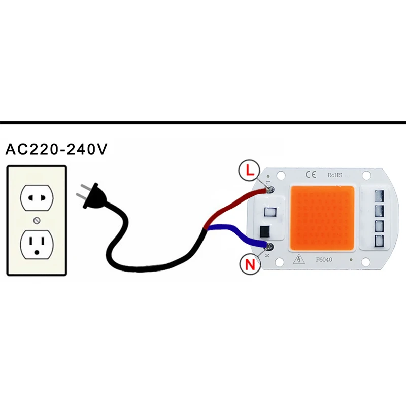 Bộ 5 Đèn LED Phát Triển COB Chip Ánh Sáng Suốt AC 220V 10W 20W 30W 50W không Cần Trình Điều Khiển Cho Tăng Trưởng Hoa Cây Con Phát Triển Vật Có Đèn Chiếu Sáng