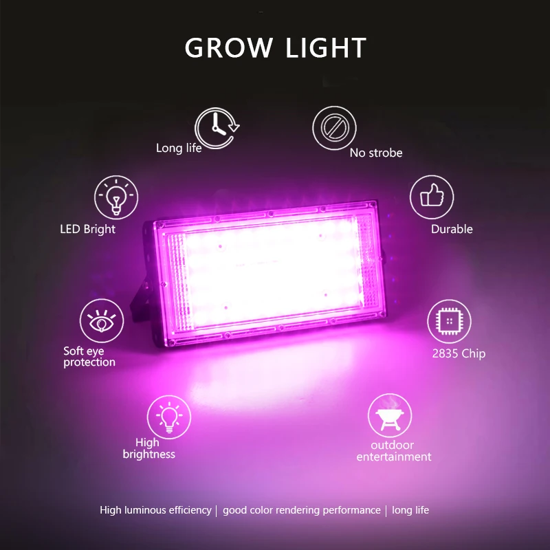 LED Grow Lamp 50W 100W 150W AC 220V Full Spectrum Flood Light Reflector Greenhouse Hydroponic Floodlight Phyto Flower Lamp LED