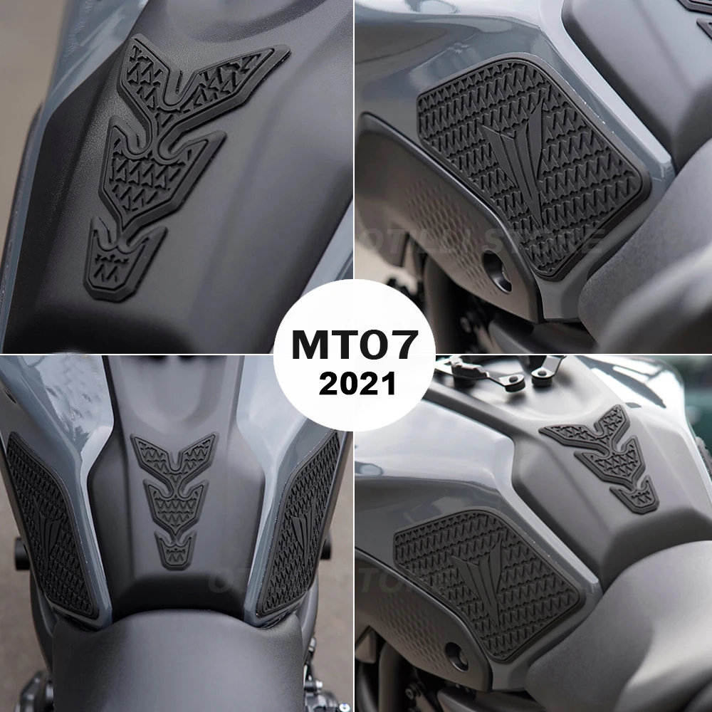 Mới 2021 2022 Dành Cho Xe YAMAHA MT07 MT-07 MT 07 Xe Máy Phụ Kiện Chống Trơn Trượt Bên Bình Nhiên Liệu Dán Miếng Lót Chống Thấm cao Su Miếng Dán