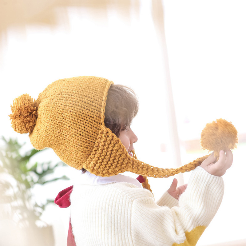 Nuevo gorro de invierno para bebé, gorro tejido de algodón con pompón para bebé, gorro infantil para niñas y niños, gorro para niños, accesorios para bebé en 6 colores