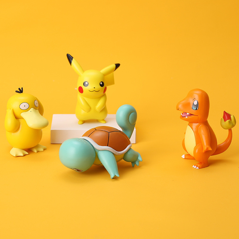 5-8cm Pokemon Anime rysunek Pikachu Charmander Squirtle Bulbasaur Psyduck śliczna lalka zwierzę akcja zbieraj Model zabawka dla dzieci prezent