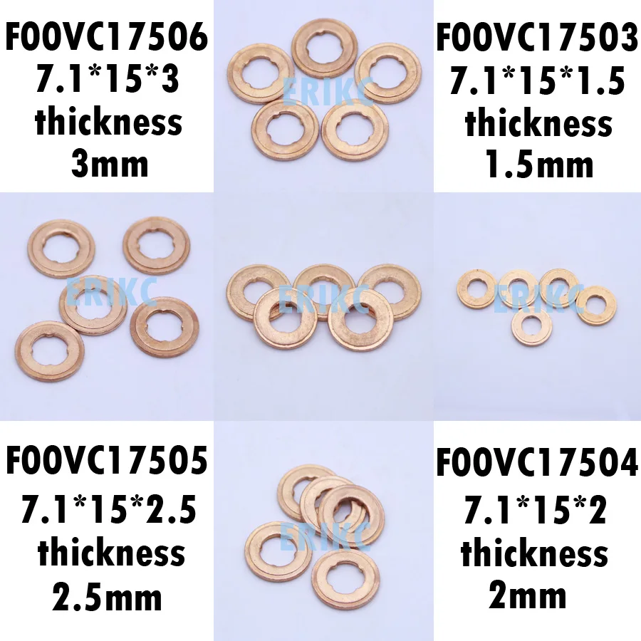 Cuña de cobre 9001-850C F00VC17503 arandela de Clip F00VC17505 arandela de cobre de boquilla F00VC17504 junta para inyector BOSCH DELPHI