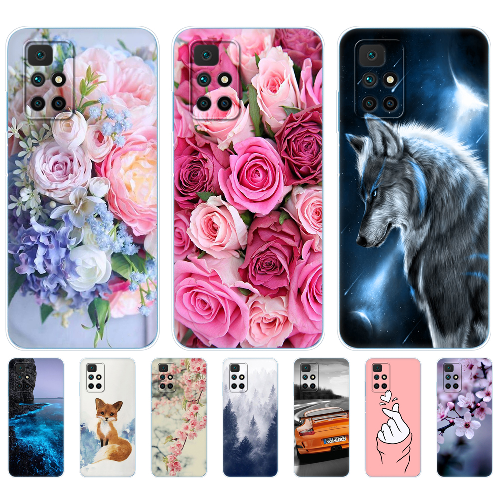 Untuk Redmi 10 Casing 2022 Penutup Belakang Ponsel untuk Xiaomi Redmi 10 Casing 6.5 Inci Global Coque Silikon Lembut TPU Bumper Pelindung