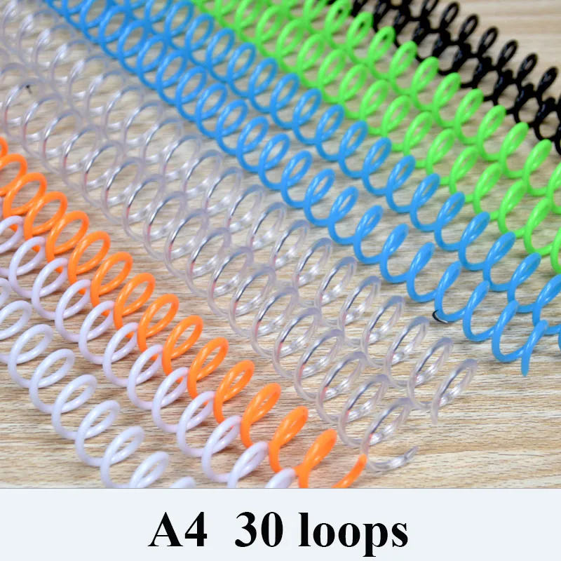 20PCS 30-loch Notebook Bindung Spirale Ring Buch Kunststoff Einzigen Draht Ring Einzigen Spule Bindung Liefert Spirale bindung Spule