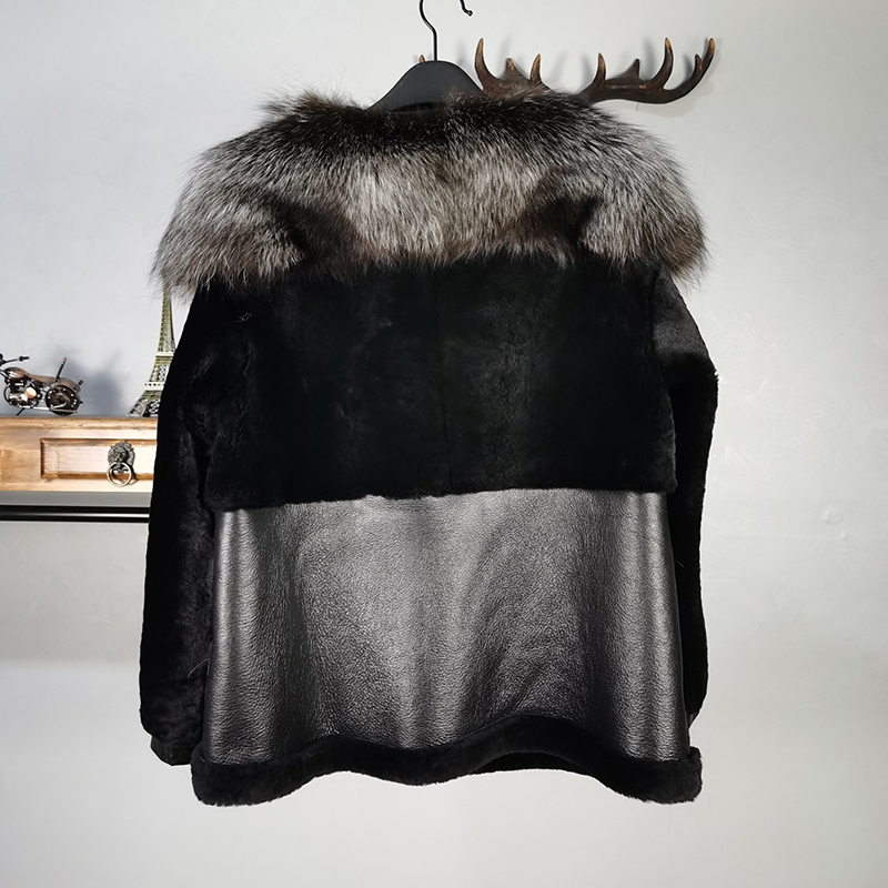 女性のための本革の毛皮のコート,自然な羊のきらびやかな冬の毛皮のコート,女性のキツネの毛皮の毛皮のジャケット,wy289,100%