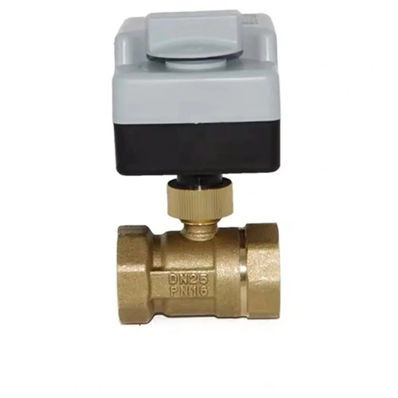 Válvula de bola motorizada de latón, actuador eléctrico de dos controles de 3 cables AC220V, 3 vías/2 vías DN15 DN20 DN25 DN32 DN40 con interruptor Manual