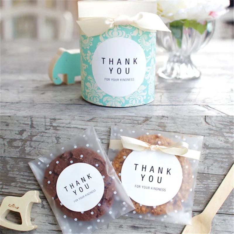 100 ชิ้น/ล็อตจุดโปร่งแสงพลาสติกบรรจุภัณฑ์คุกกี้ Cupcake Wrapper Self Adhesive กระเป๋าวันเกิดงานแต่งงานตกแต่ง