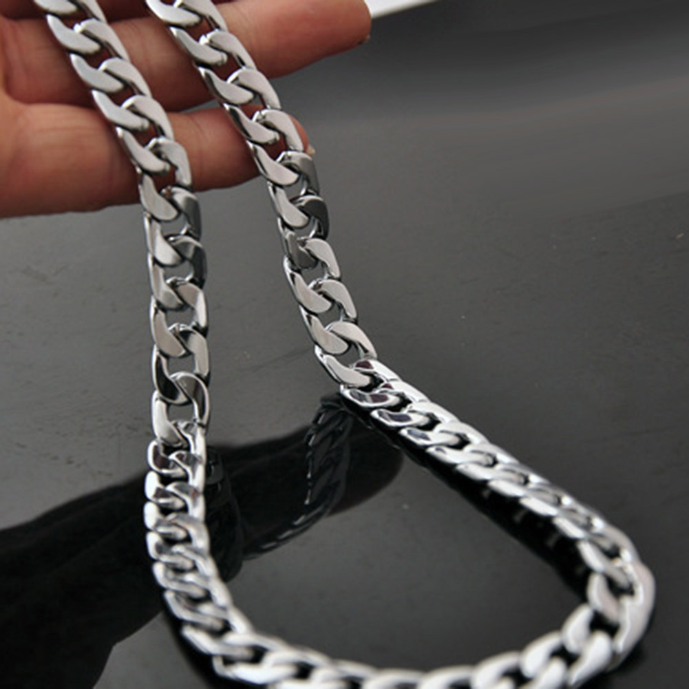 Männer Halskette geflochten Twist Oblate breite Mode Kette Halskette DIY Schmuck Zubehör haltbare Kette Splitter 925 HipHop Schmuck