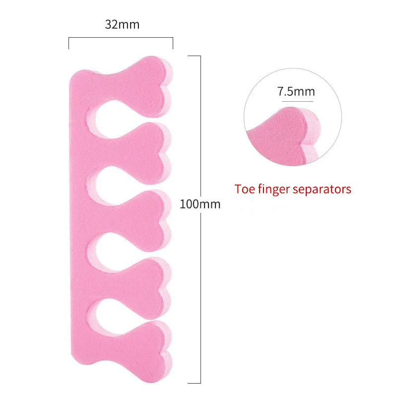 สีชมพูอ่อน 100pcs Finger Toe Separators ทําเล็บมือเล็บเท้าเท้าฟองน้ําบีบอัดเล็บเครื่องมือเหมาะสําหรับผู้ชายและผู้หญิง