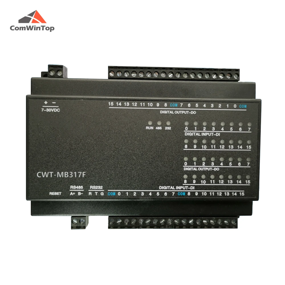 Módulo de aquisição, 16di + 16do (npn), ethernet rs485 rs232, modbus, rtu, tcp io