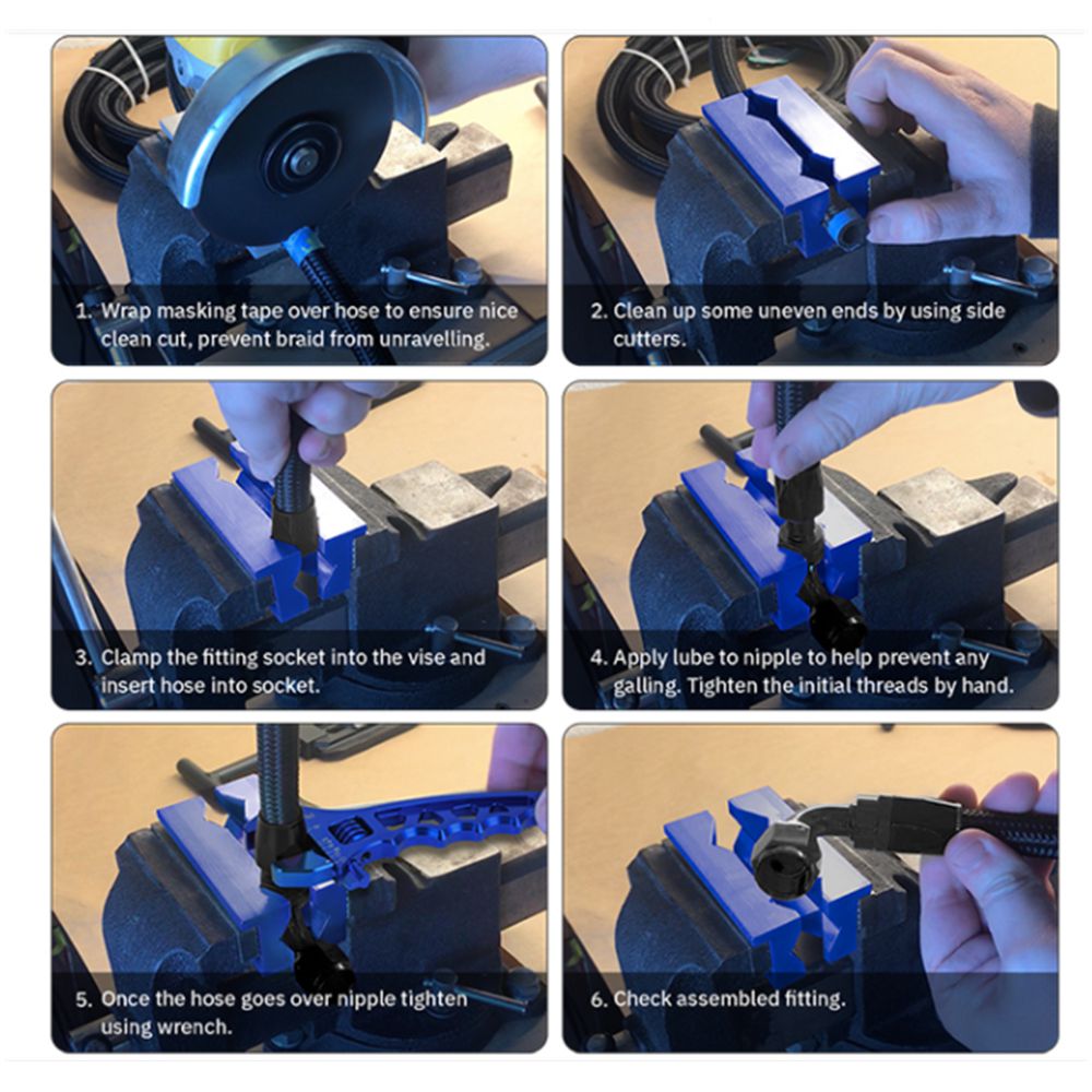 1ピースAN4/6/810/12ストレート0 °/45 °/90 °/180 ° アルミスイベルエンドスイベルタイルフォークラインコネクタブラック