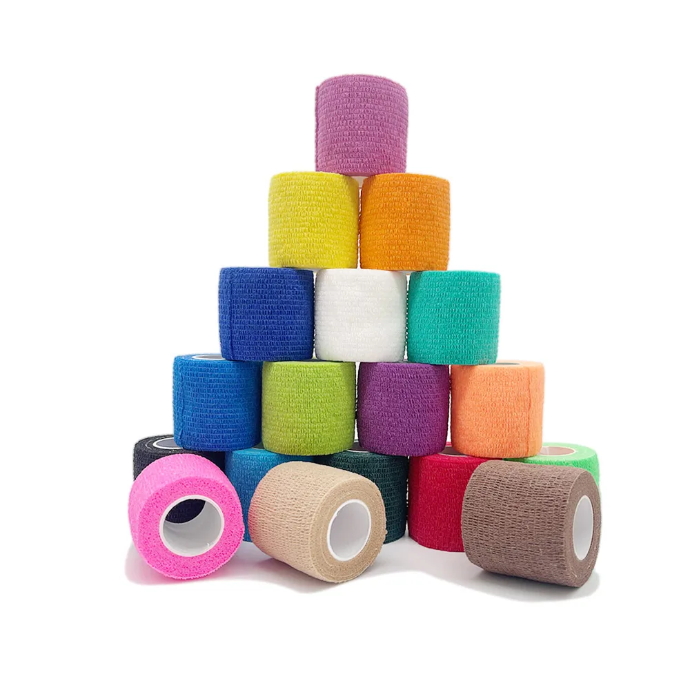 Vendaje elástico autoadhesivo deportivo colorido de 4,8 m, cinta Elastoplast para rodilleras, almohadillas de soporte para dedo, tobillo, palma y hombro
