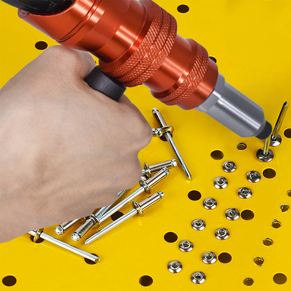 Electric Rivet Gun Adapter M3-M5 Blind Rivet Riveting Tool Metal Shell Rivet Gun Conversion Tool Electric Drill Bit Adapter