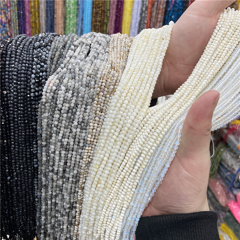 2 3 4 MM Đen Trắng Mặt Nữ Đá Ruby Tự Nhiên Khoáng Chất Hạt Rời Hạt Nhỏ Vỏ Trái Đất Đá Thạch Anh Không Gian Siêu Tốc Hạt bộ Trang Sức Làm