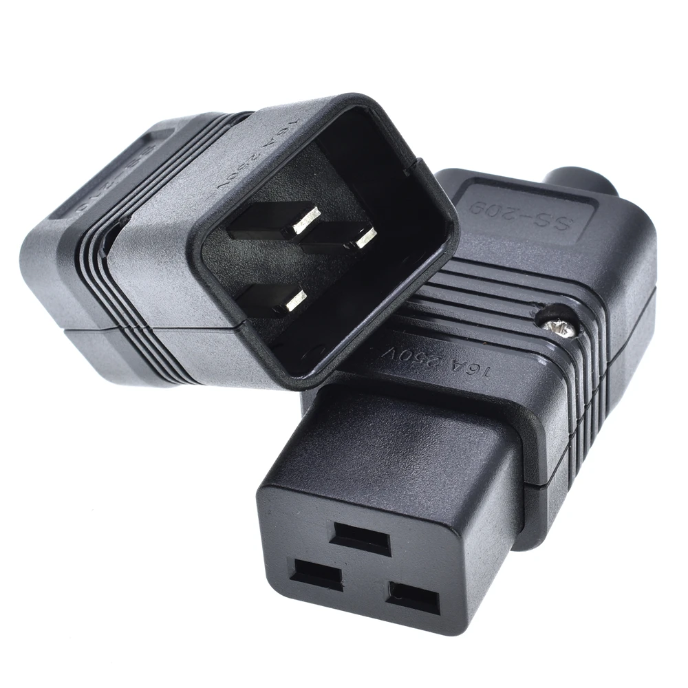 Enchufe PDU/UPS estándar IEC320 C19 C20 16A 250V CA Cable de alimentación eléctrica conector enchufe extraíble adaptador de enchufe macho hembra