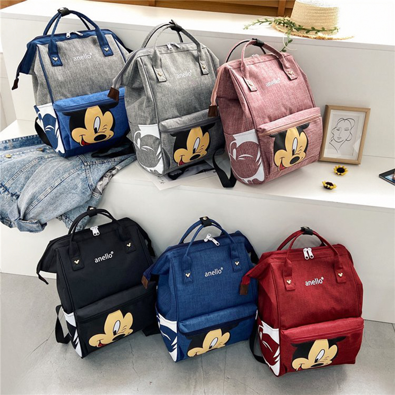 Mickey disney saco de fraldas mochila mamãe grávida/saco de fraldas saco do bebê mickey mouse saco de cuidados de viagem saco de cuidados com o bebê saco molhado