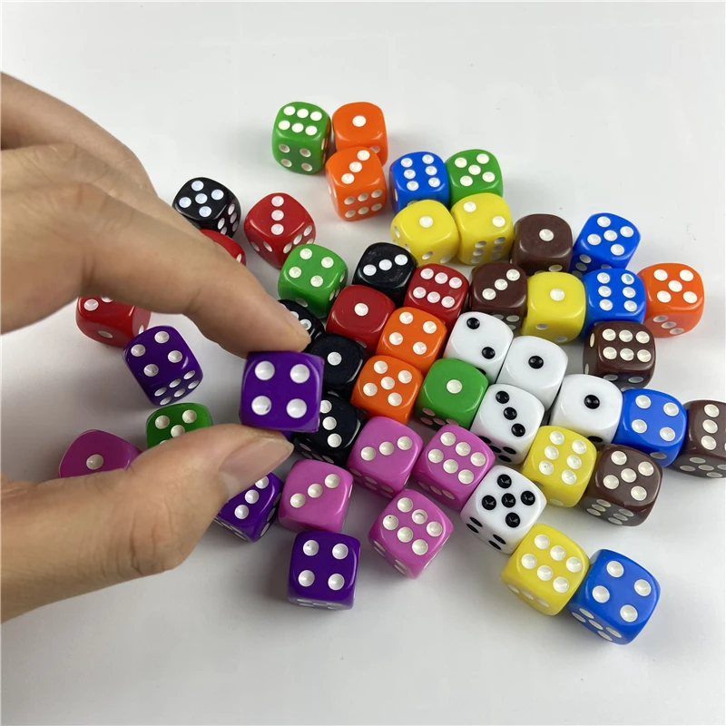 10 ピース/ロット 16 ミリメートル飲酒サイコロアクリル白ラウンドコーナー六面体サイコロパーティーゲーム RPG サイコロクラブ/パーティー/ファミリーゲーム