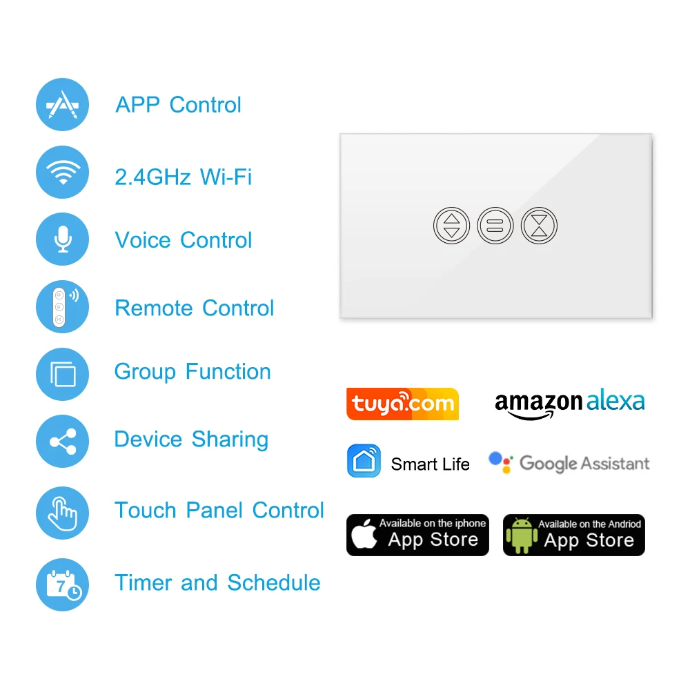 Interruptor de cortina con Control remoto para el hogar, dispositivo de Control de persianas enrollables RF y WiFi, Compatible con Google Home, Alexa y Echo, DIY, Tuya Smart Life