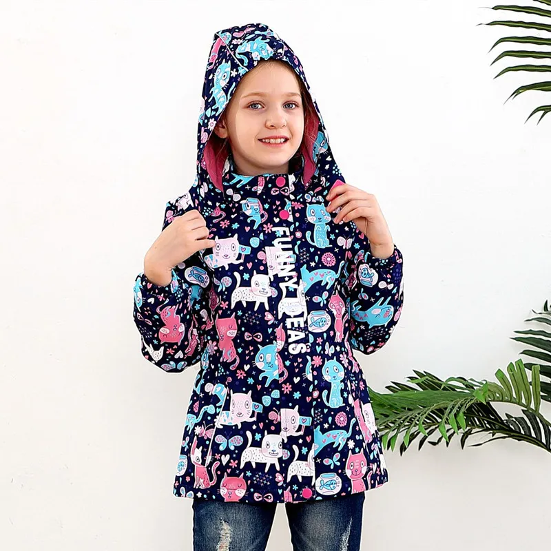 Jaket Anak Anak Musim Semi Musim Gugur Baru Jaket Tahan Air Tahan Angin Bayi Perempuan Mantel Reflektif Jaket Bulu Kutub Bagian Dalam Dua Dek