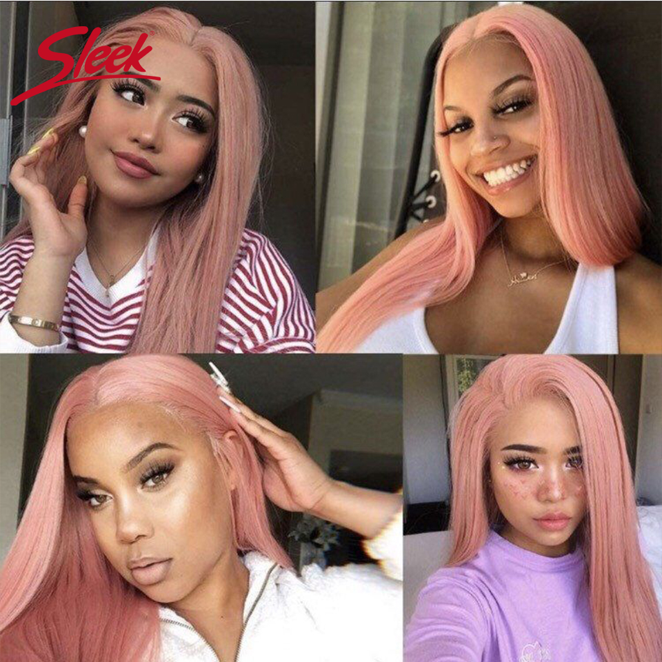 บราซิลตรงสีชมพูเส้นผมมนุษย์รวมกลุ่ม Sleek Natural Remy Silky ตรงเส้นผมมนุษย์สีดำช่อผม Extension