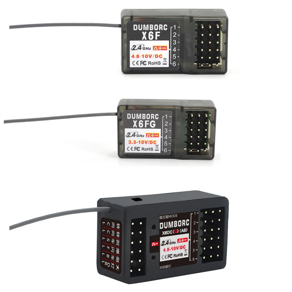 ดัมบอร์ X6FG ตัวรับสัญญาณ6CH 2.4กรัม X6YCG X6YC X6DC X6F พร้อมไจโรสำหรับ X6 dumborc ควบคุมระยะไกลเครื่องส่งสัญญาณ X5 X4