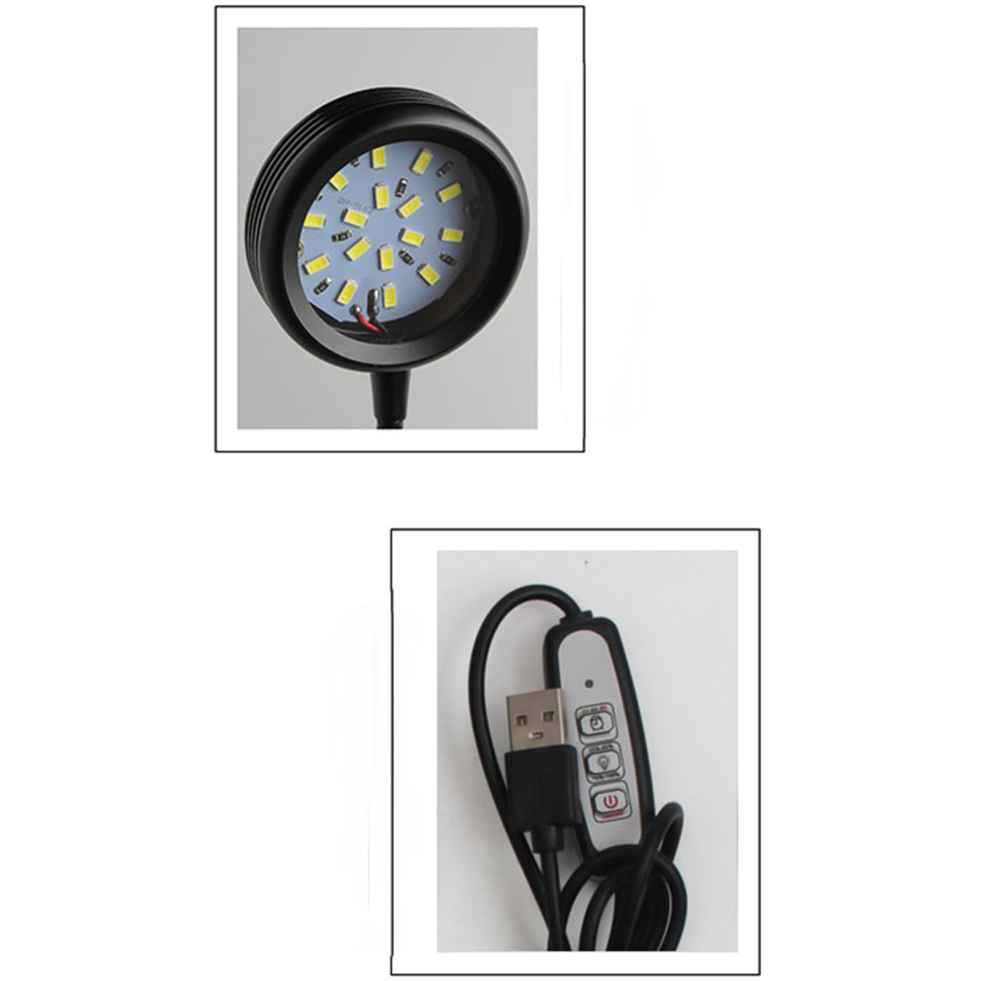 สีดําหรี่แสงได้ 5W LED Aquarium Light พร้อมตัวจับเวลาและปลั๊ก USB, 3000K warm white 6000K สีขาวเย็น Plant Grow โคมไฟพร้อมฐาน
