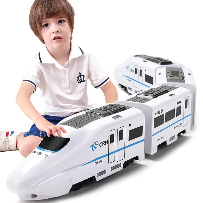 1:8 ハーモニー鉄道車両シミュレーション高速鉄道列車のおもちゃ男の子電気サウンドライト列車 EMU モデルパズル子供の車のおもちゃ
