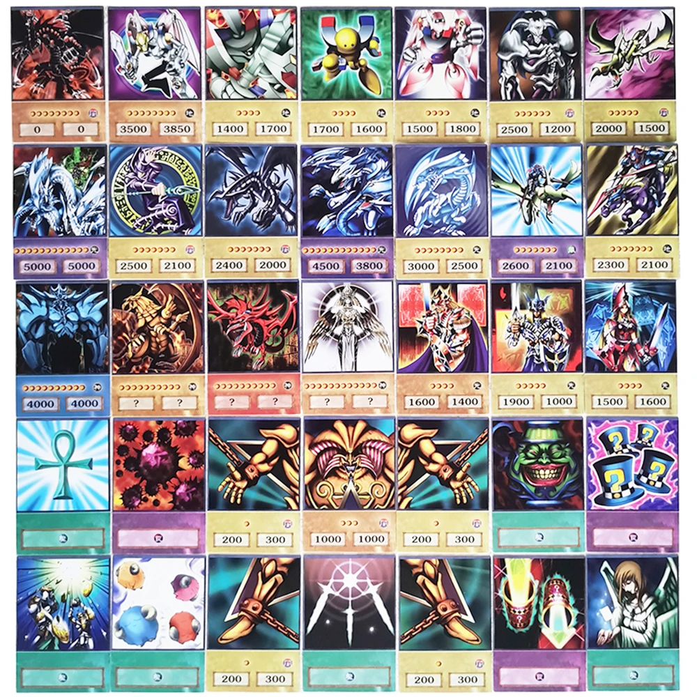 100 Stück Yu-Gi-Oh Anime-Stil Karten Blaue Augen Dunkler Magier Exodia Obelisk Slifer Ra Yugioh DM Klassische Proxy DIY Karte Kinder Geschenk