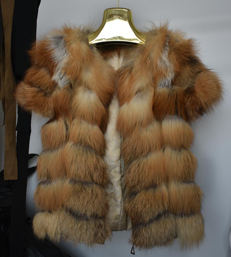 女性用天然レッドフォックスファージャケットジッパー付き,ファイヤーフォックスベスト,半袖ベスト,ヨーロピアンストリートスタイル,New, 2023