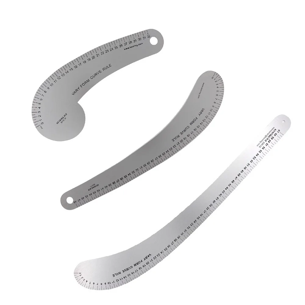 Metal Patchwork Rulers for Fashion Design Metric System Sewing Curve Ruler Garment Rulers for Patchwork Cutting Ruler