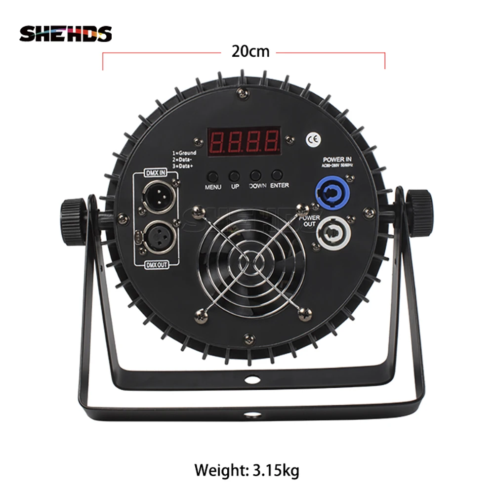 SHEHDS 4 pièces en alliage d'aluminium LED plat Par 18x12W RGBW/18x18W RGBWA + UV LED éclairage DMX512 Disco lumières de noël DJ public