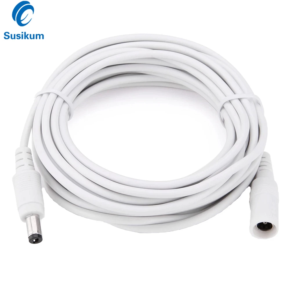 Cabo de extensão adaptador de alimentação dc 12v, 3m/5m/10m/15m/20m/30m, conector macho fêmea dc, cabo de extensão de energia para câmera de segurança cctv