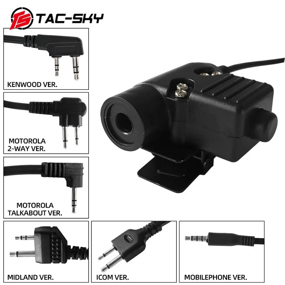 TAC-SKY Тактическая охотничья гарнитура PTT U94 PTT подходит для тактической шумоподавления, рация, стрельба, гарнитура, военная U94 Ptt