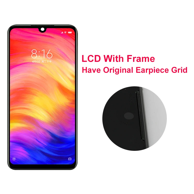 6.3 "สำหรับ Xiaomi redmi Note 7 M1901F7G LCD อะไหล่ทดแทนหน้าจอสัมผัส Digitizer สำหรับ redmi Note 7 Pro M1901F7S LCD