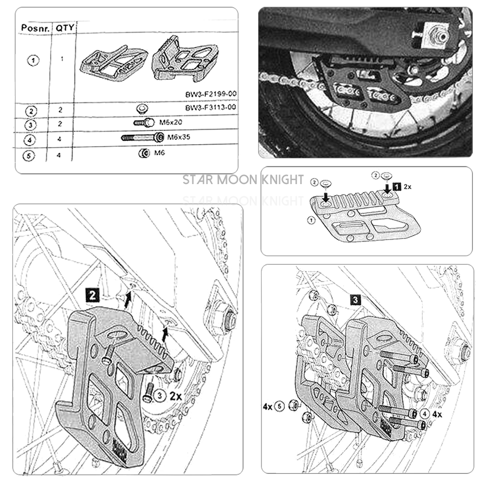 Xe Máy Mới Dành Cho Xe YAMAHA Tenere 700 TENERE700 XTZ XT700Z T 7 2019-2021 Dây Chuyền Hướng Dẫn Ròng Rọc Tấm Bảo Vệ Tấm Ổn Định