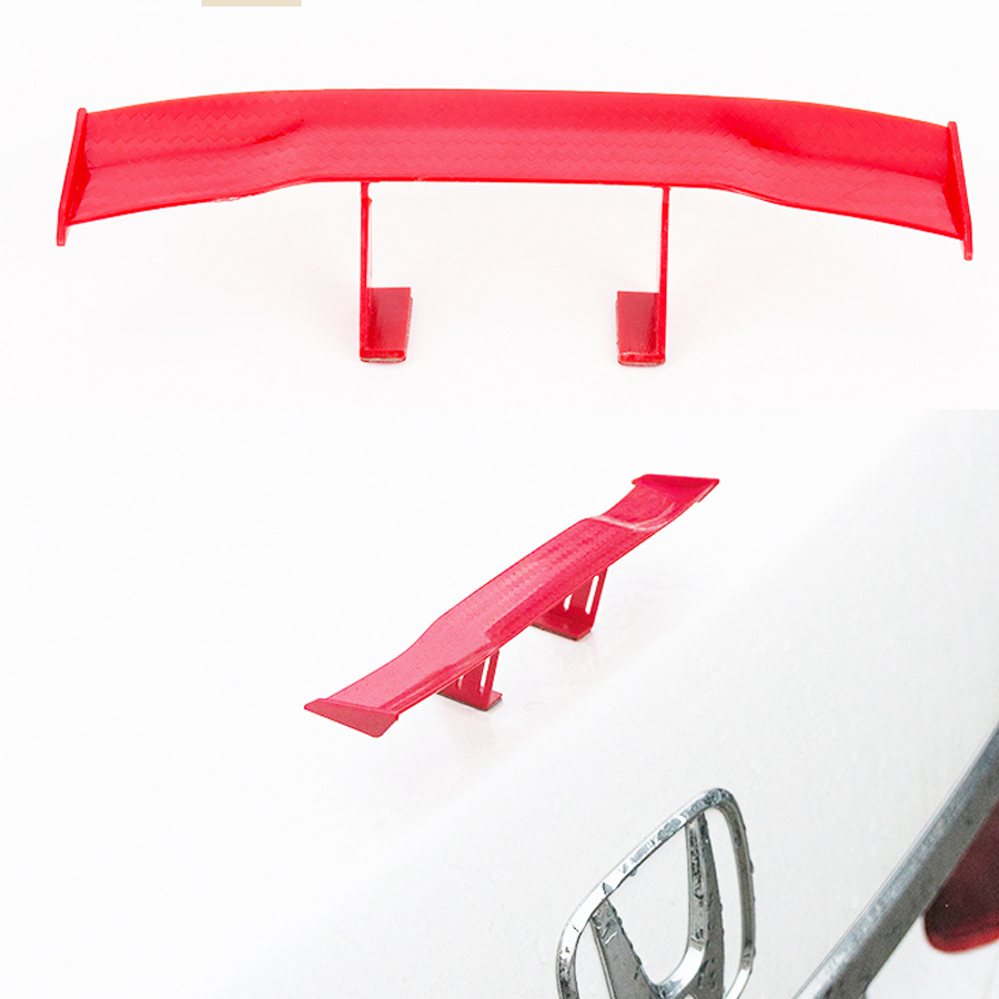 GT スタイルカーボンルック車のリアスポイラーミニウイング小型モデル装飾オートアクセサリーカースタイリング黒青赤白グレー