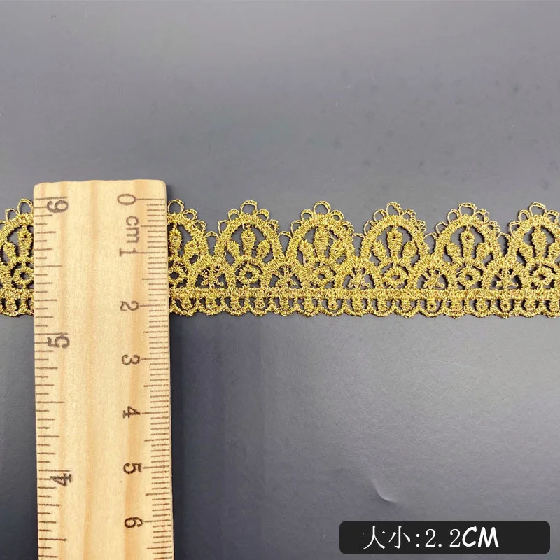 Telas de encaje de hilo dorado Unilateral, accesorios de ropa Lolita DIY