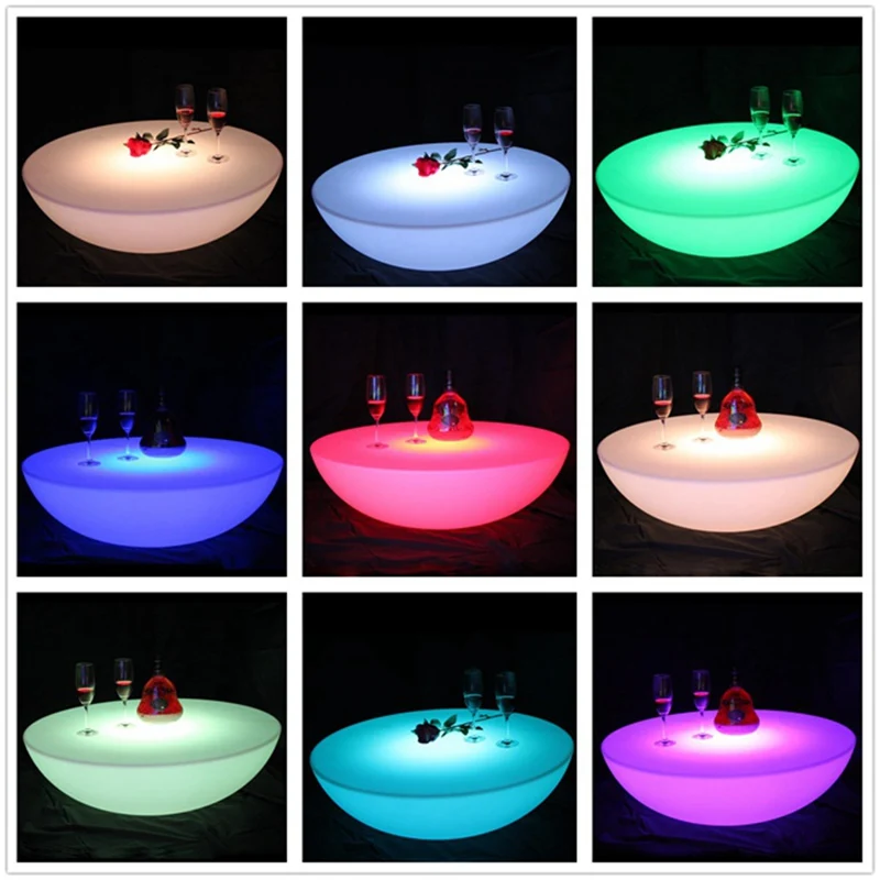 LED Illuminated Furniture, LED Bar Table, D66*H22cm, Coffee Table, Li Battery Rechargeable, Waterproof IP65, Party Event,1PC