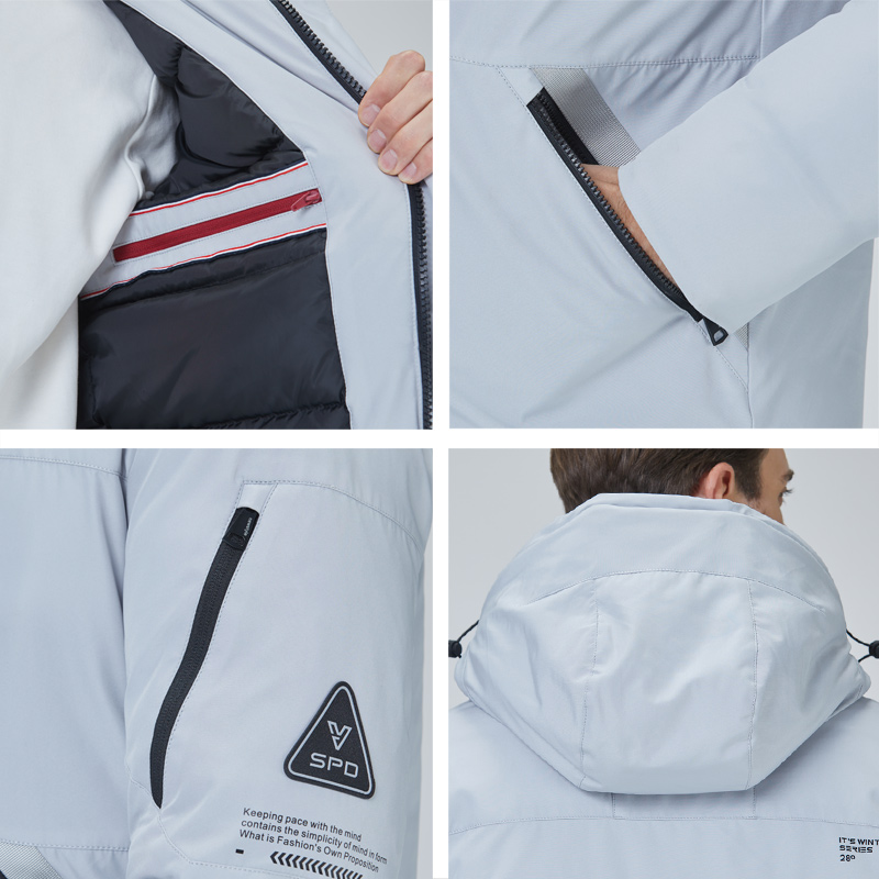 Icebear 2023 multi-bolso jaqueta com capuz inverno roupas essenciais à prova de vento e quente casaco masculino moda parka mwd21926i