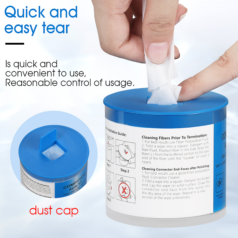COMPTYCO AUA-Y3 Fiber Cleaning Wipes Platform Dustfree Paper Fiber Optic Low-lint Wipes Optical Fiber Clean Paper FTTH Tools