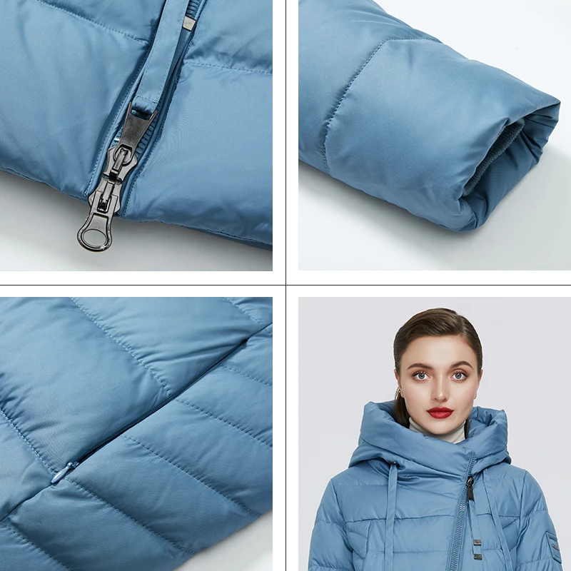 GASMAN-Chaqueta de plumón larga para mujer, abrigo grueso con capucha, Parka cálida de marca, ropa de algodón, M-180 de invierno, 2022