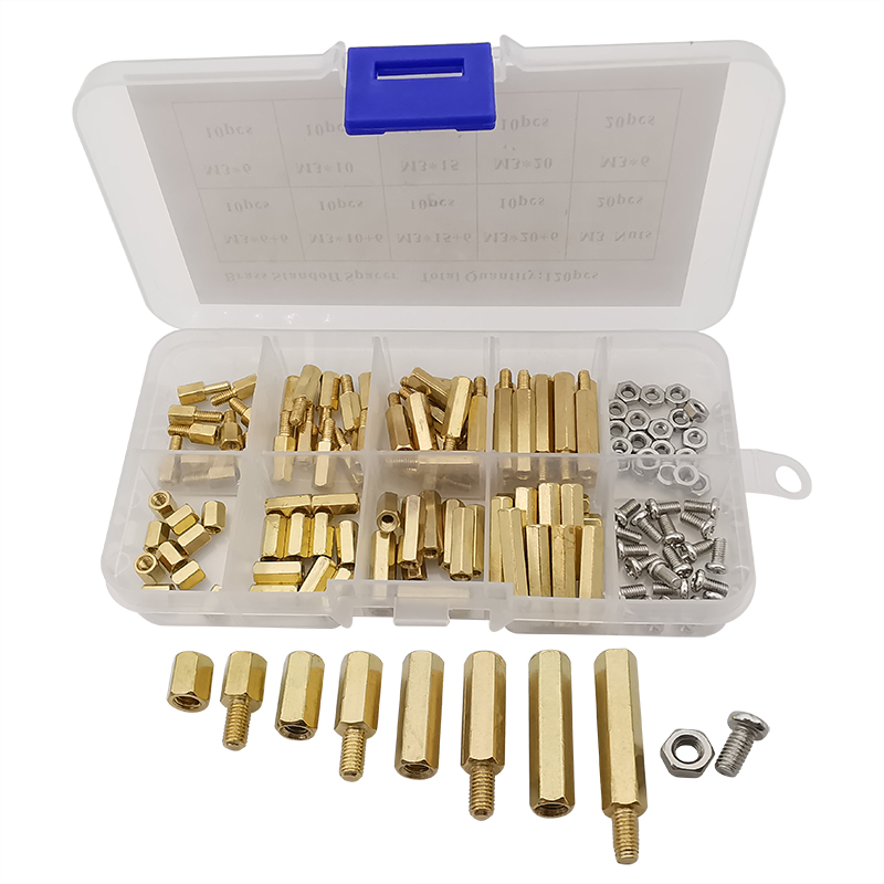 120 Buah/Kotak M3 Jantan Perempuan Kuningan Standoff Spacer Hex Kolom Dukungan Spacer Pilar M3 Sekrup Mur untuk Papan PCB M3x6/10/15/20Mm