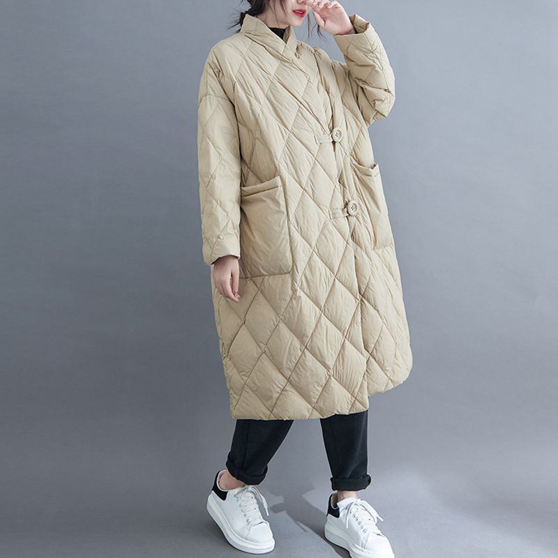 Kích Thước 8XL 120Kg Mùa Đông Nữ Dài Áo Khoác Nữ Ấm Áp Áo Khoác Nhẹ Oversize Cá Nóc Parkas Wadded Xuống Áo