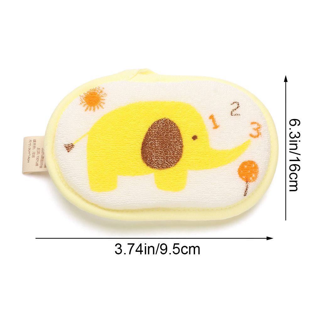 Éponge de bain en coton à motif éléphant pour bébé et enfant, brosse de douche, serviette à récurer